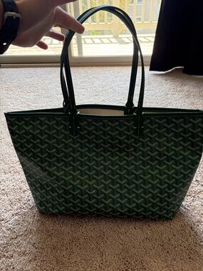Green Patterned Tote Bag - Designer-Inspired Women’s Handbag